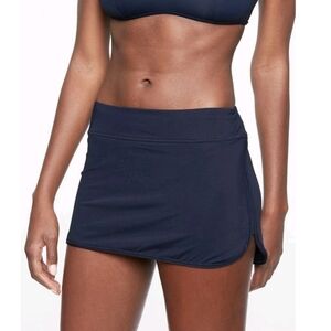 Athleta Navy Blue Tidal Skirt skort bikini swim bathing suit coverup SUP Sz XS